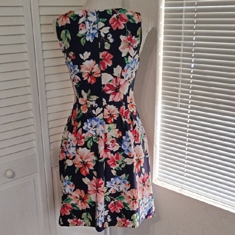 Vince Camuto Navy Floral Mini Dress - Picture 5 of 6